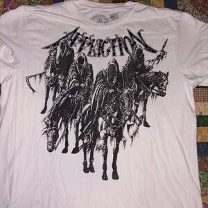 Affliction White and Black Graphic Tee